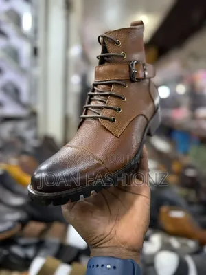 High Top Belt Design Lace Up Men's Timberland Boots -Brown