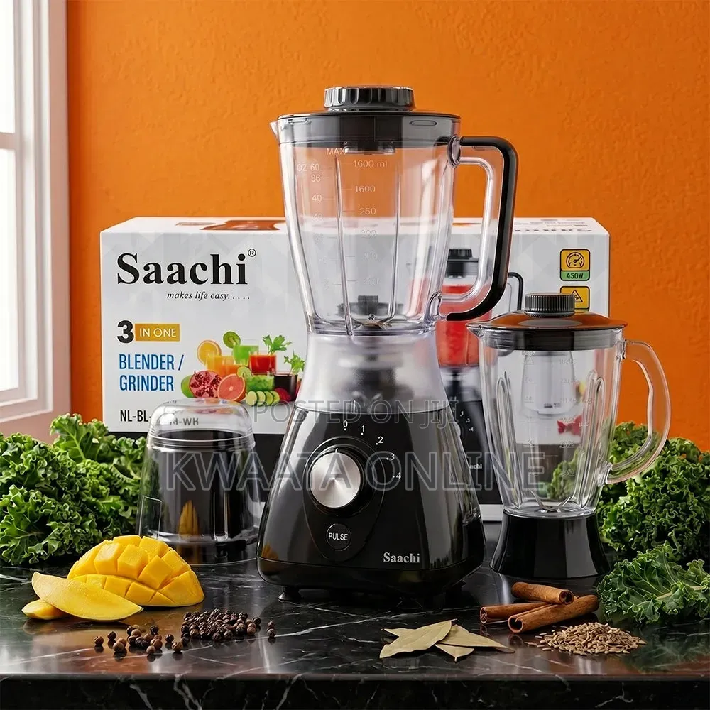 3 in 1 Saachi Nl-Bl 4376 Electric Blender-Black 1.5l