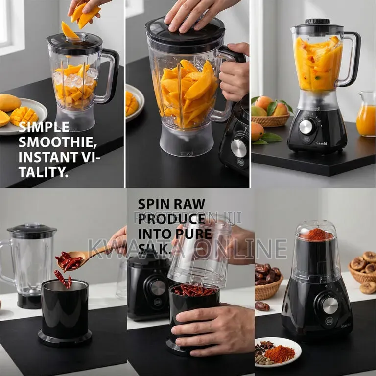3 in 1 Saachi Nl-Bl 4376 Electric Blender-Black 1.5l