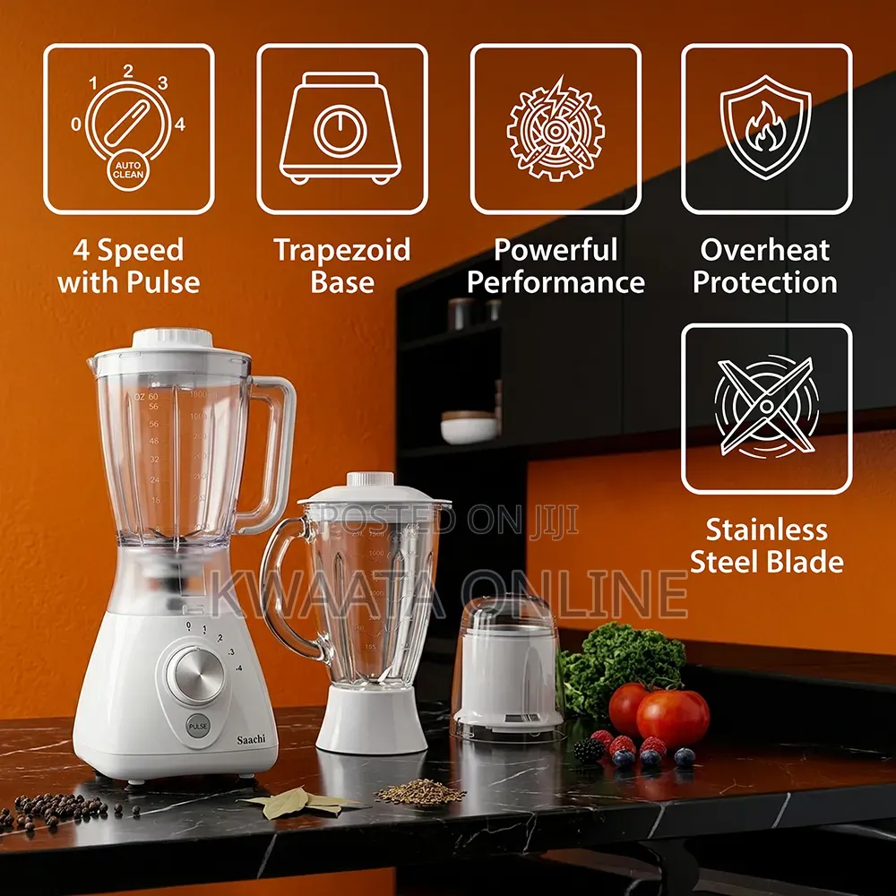 3 in 1 Blender Saachi Nl-Bl-4361-White With Auto-Clean