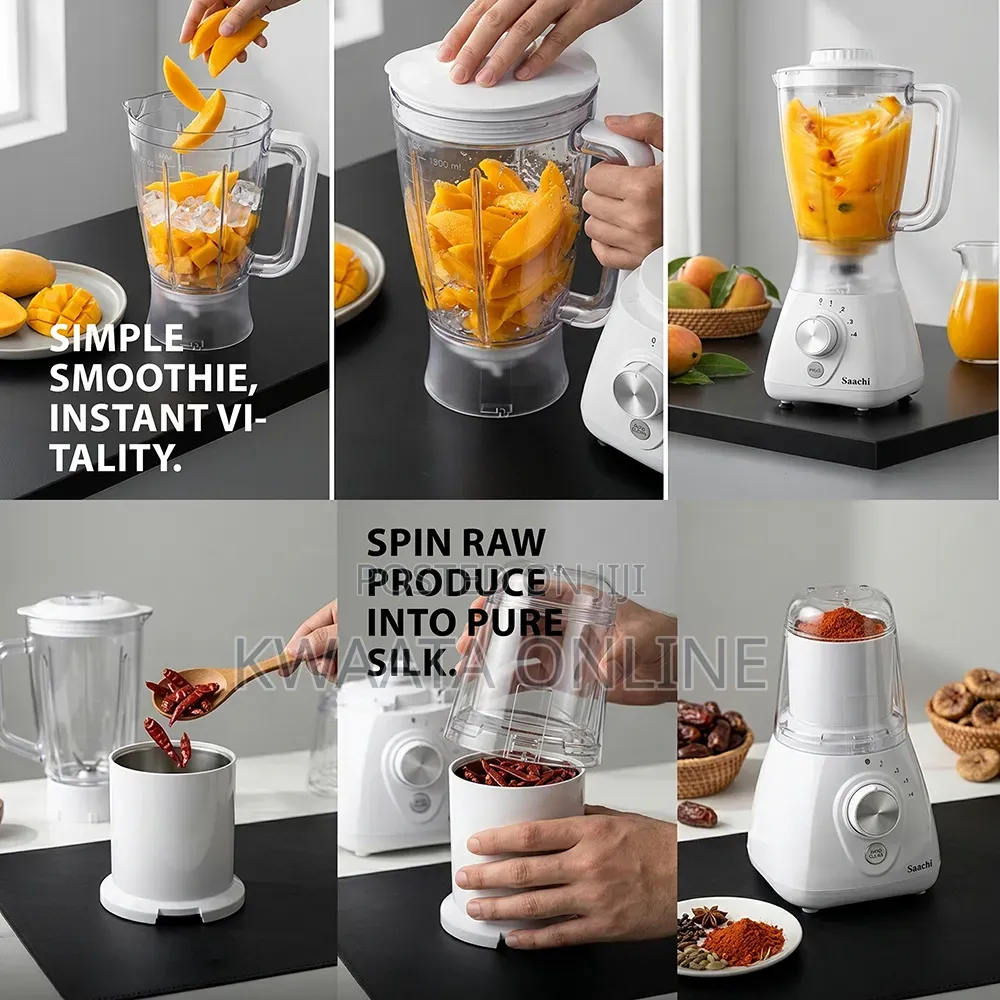 3 in 1 Blender Saachi Nl-Bl-4361-White With Auto-Clean