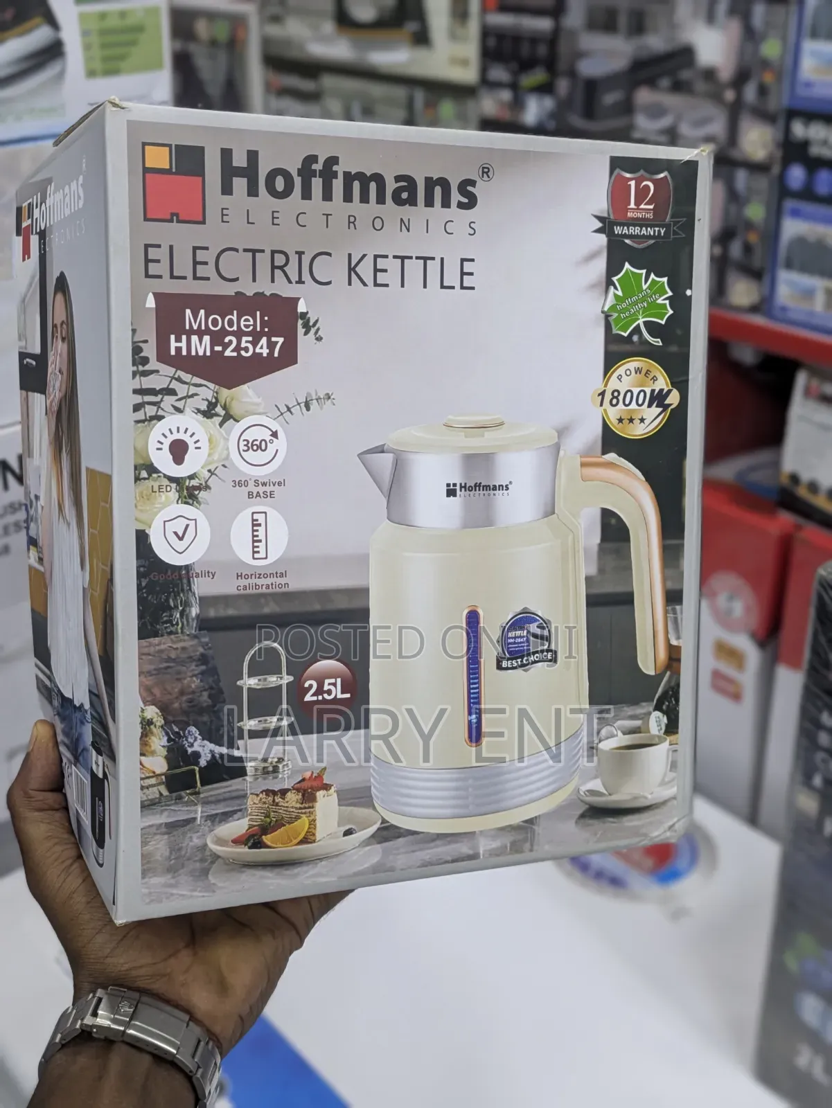 Hoffman 2.5l Stainless Steel Electric Kettle Auto Shut Off
