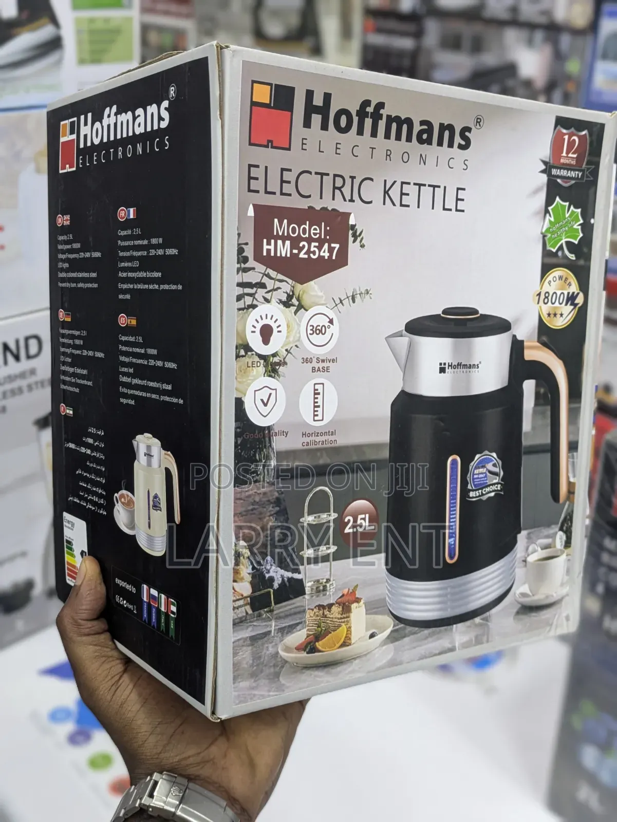 Hoffman 2.5l Stainless Steel Electric Kettle Auto Shut Off