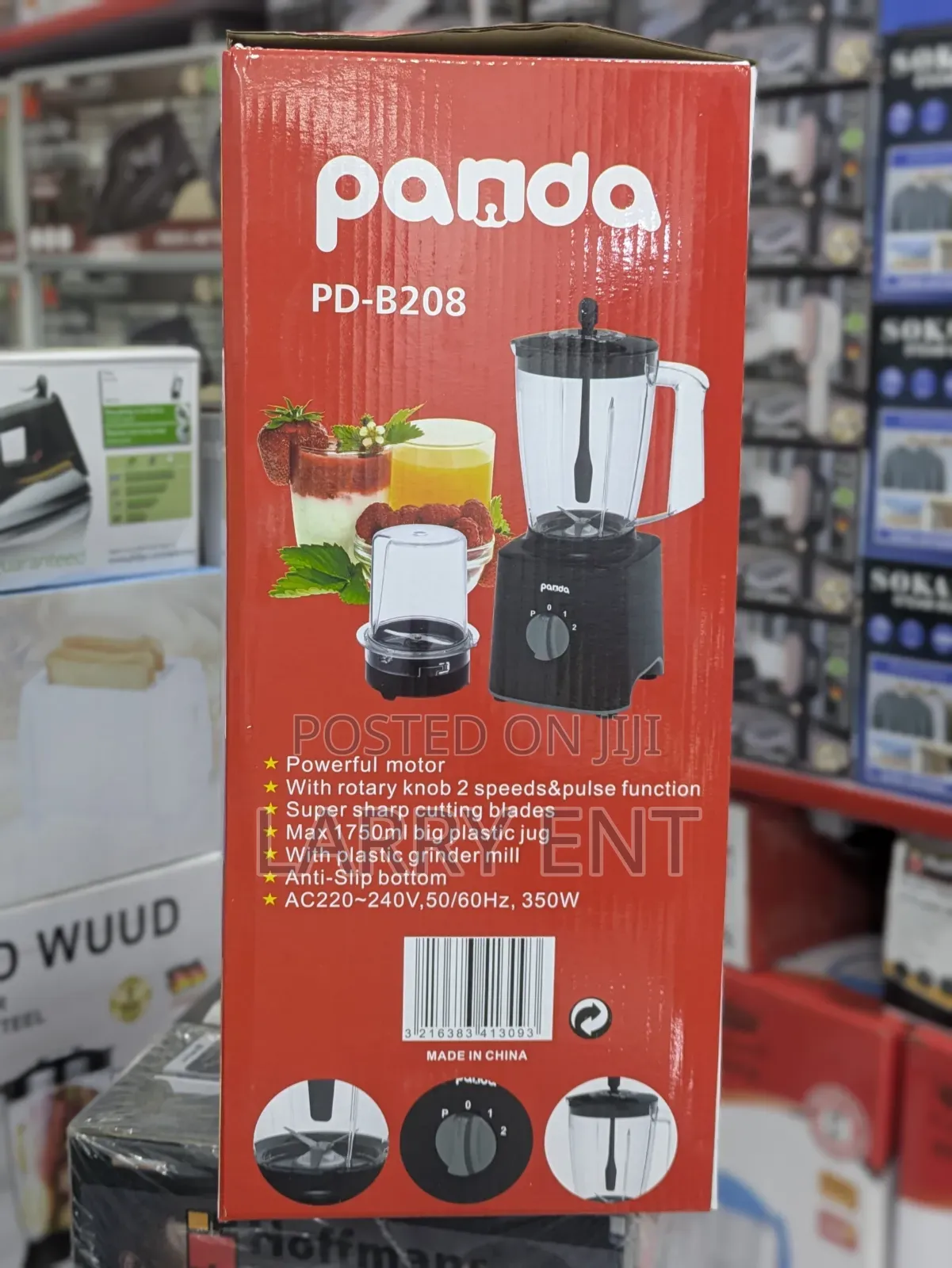 Panda 1.75l Blender 2-Speed Electric Juice Maker Smoothie Mixer Food