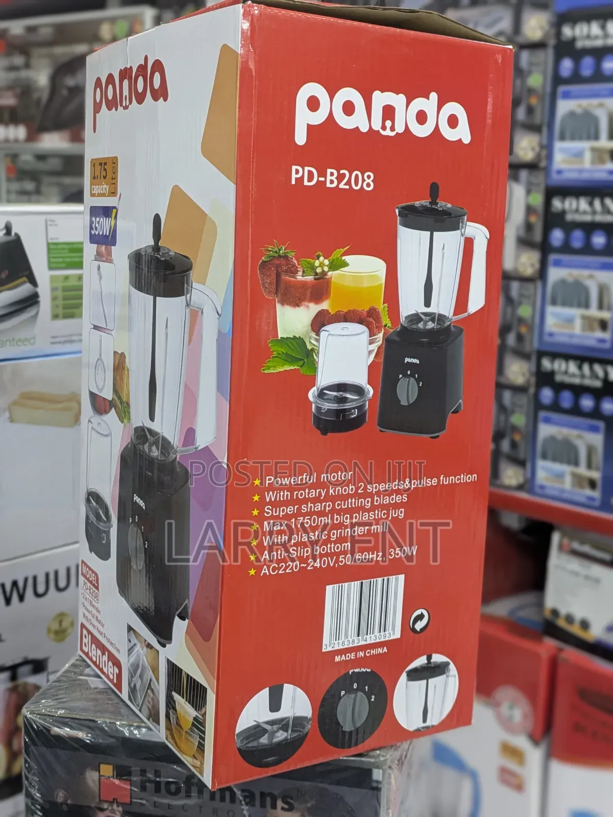 Cheap 1.75l Blender for Juice Smoothies Food Mixing Panda 2-Speed