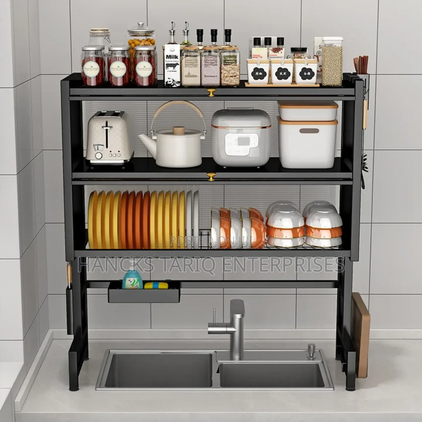 Premium Over-the-sink Kitchen Storage Shelf – All-in-one Organizer