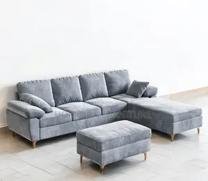 6seaters Gray L-Shape Couch