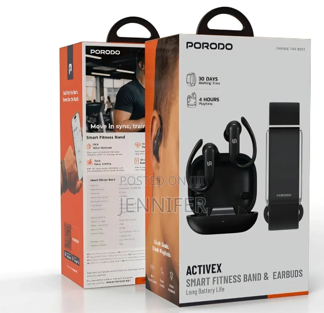 2-in-1porodo Activex Smart Fitness Band Earbuds