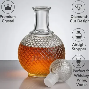 Clear Glass European Style Round Decanter With Lid