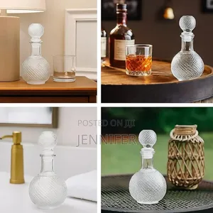 Clear Glass European Style Round Decanter With Lid