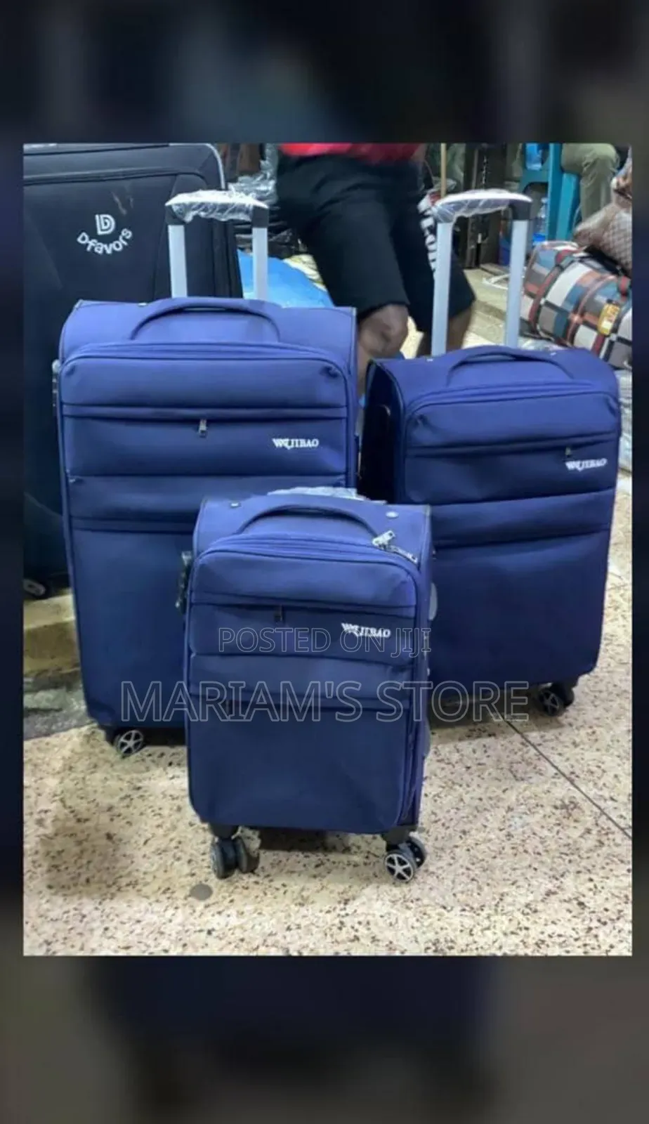 3-Piece Suitcase Set With Durable Fabric Material and Four Wheels]