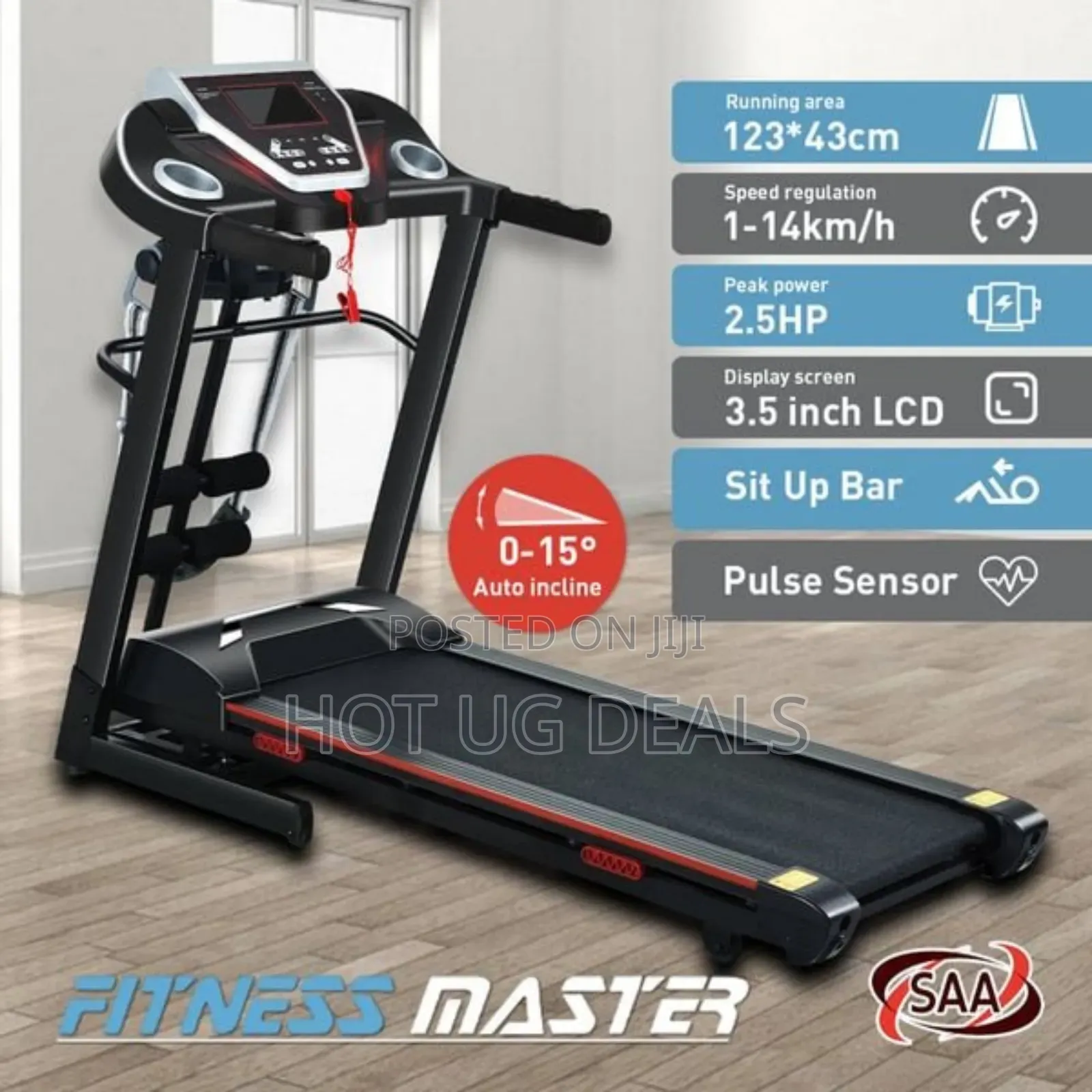 Fintness Folding Electric Treadmill Auto Incline LCD Home Gym 14km/Hr