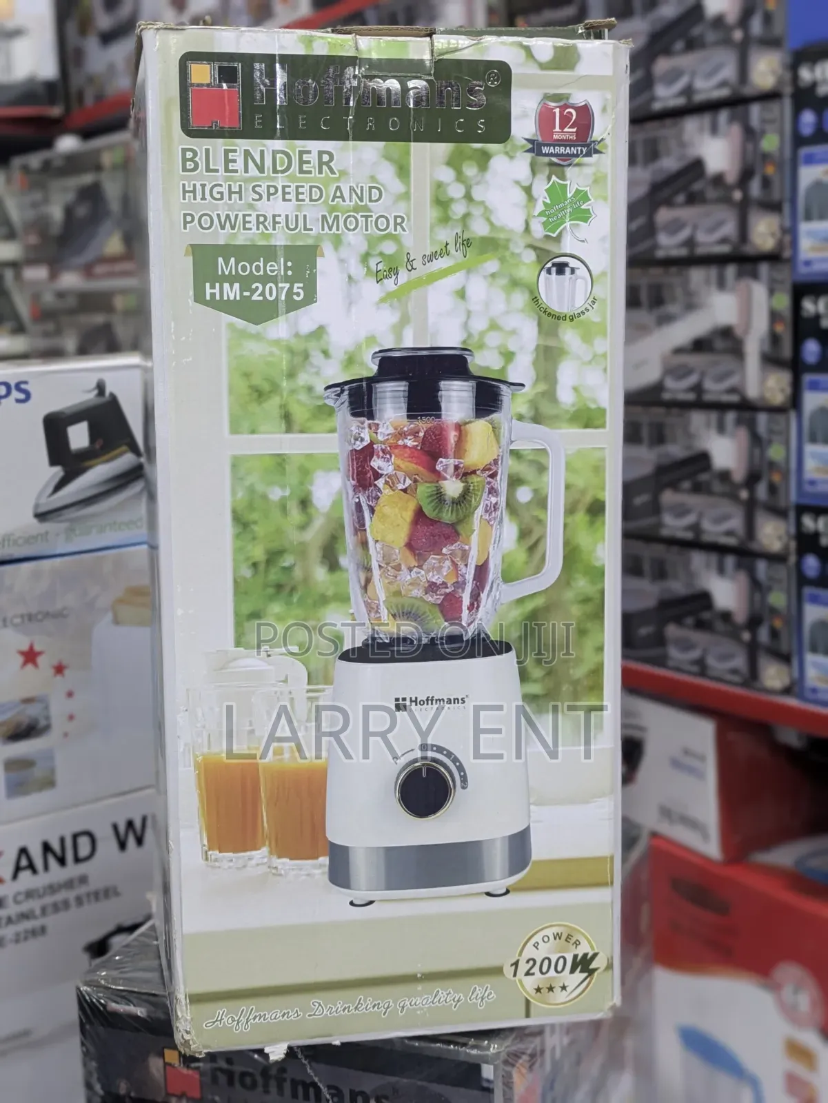 Hoffman 2l Powerful Blender 2-Speed Mixer Kitchen Appliance