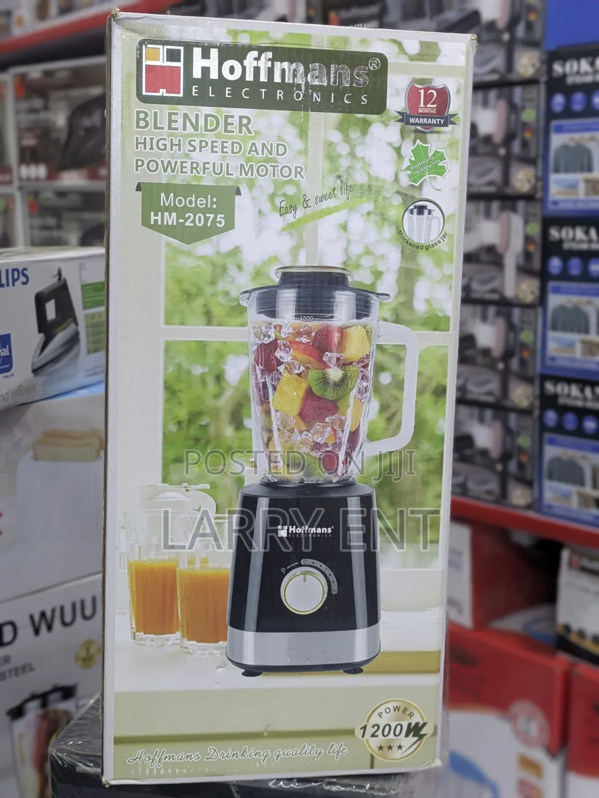 Hoffman 2l Powerful Blender 2-Speed Mixer Kitchen Appliance