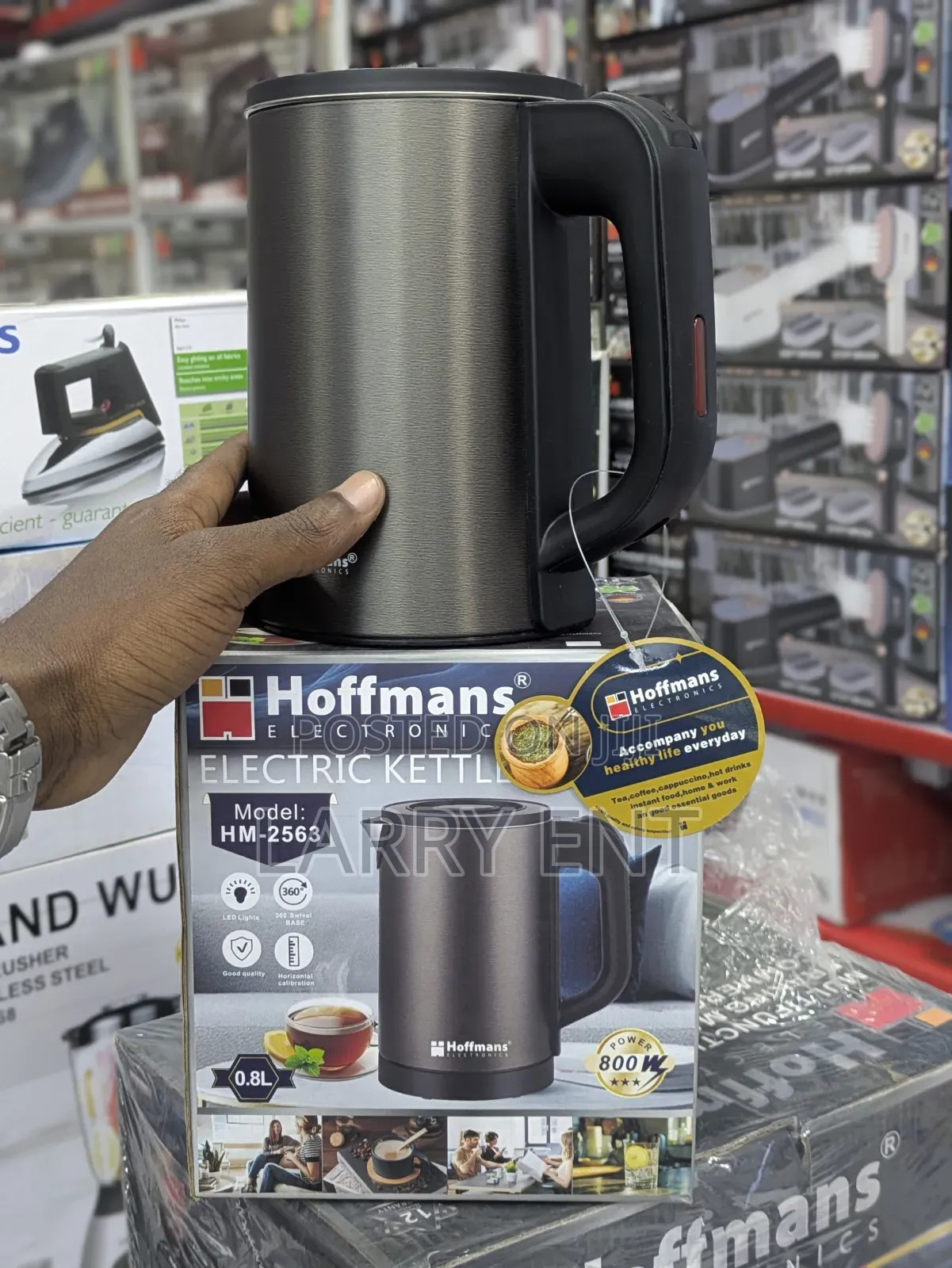 Hoffman 0.8l Full Metal Stainless Steel Electric Portable Kettle