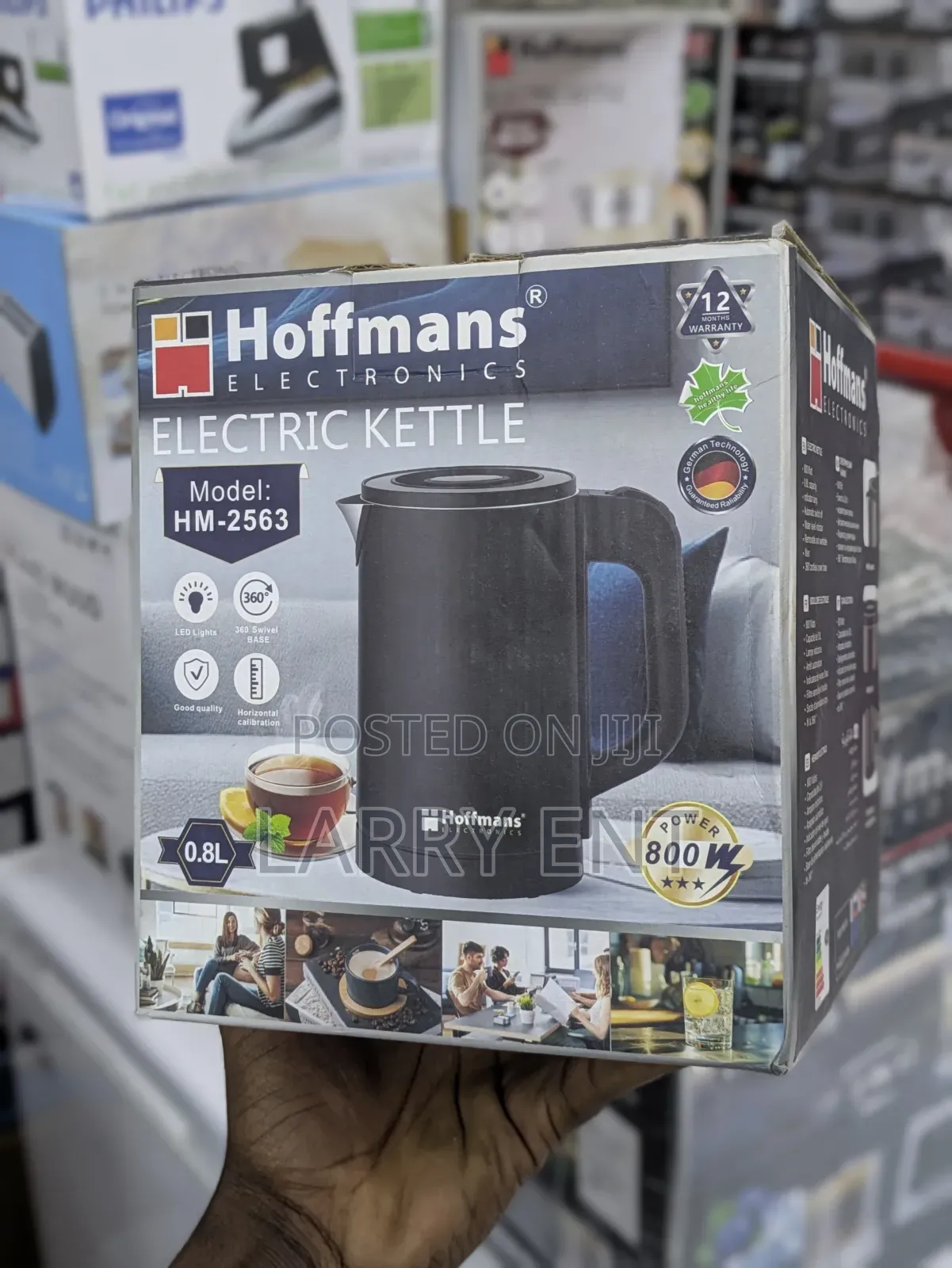 Hoffman Premium 0.8l Stainless Steel Travel Electric Kettle Portable