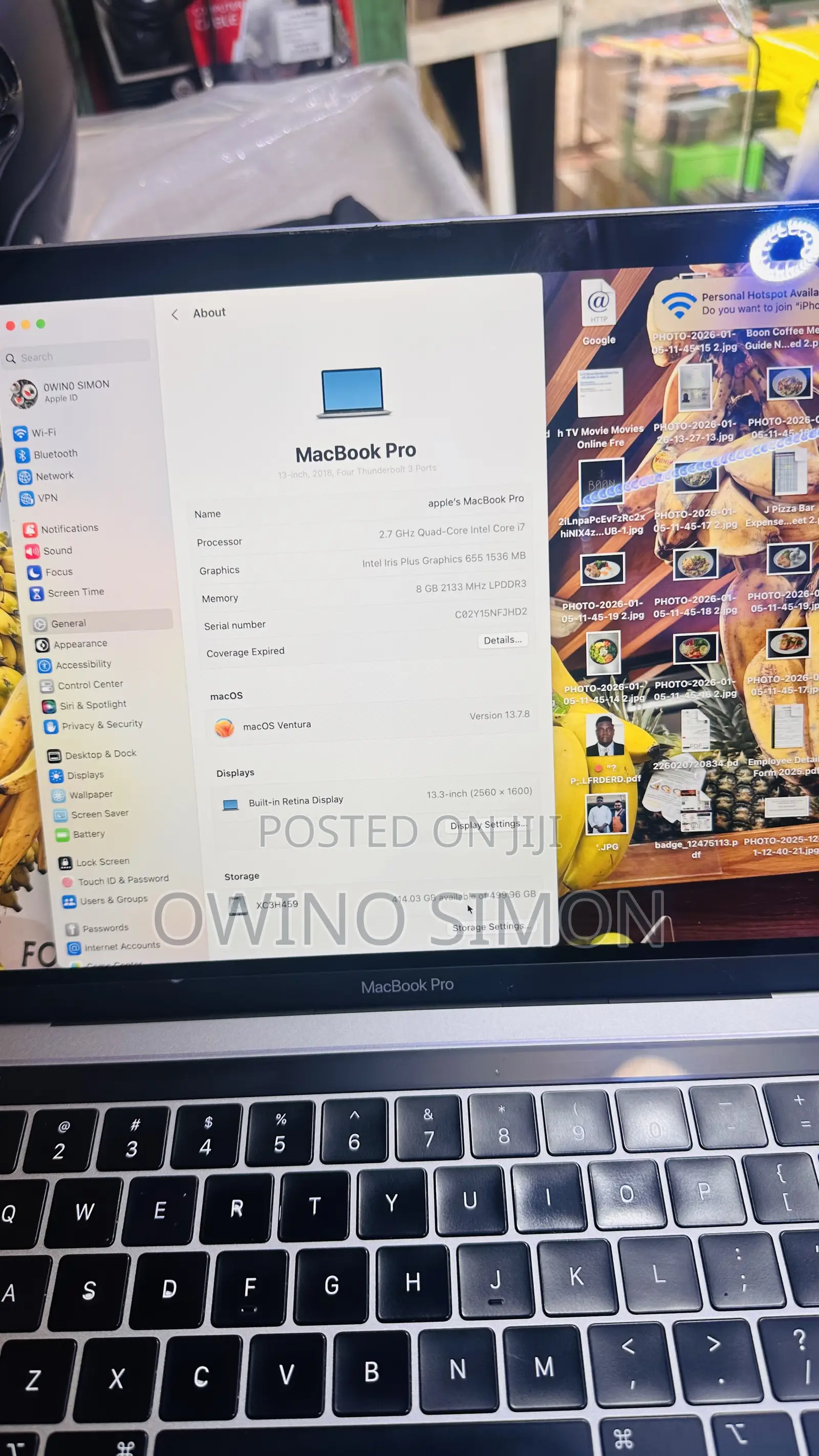 Laptop Apple MacBook Pro 2019 8GB Intel Core i7 SSD 512GB