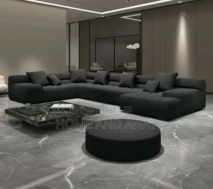 7 Seaters El Chapo Full U Sofa Package With Center Table Side Pouf
