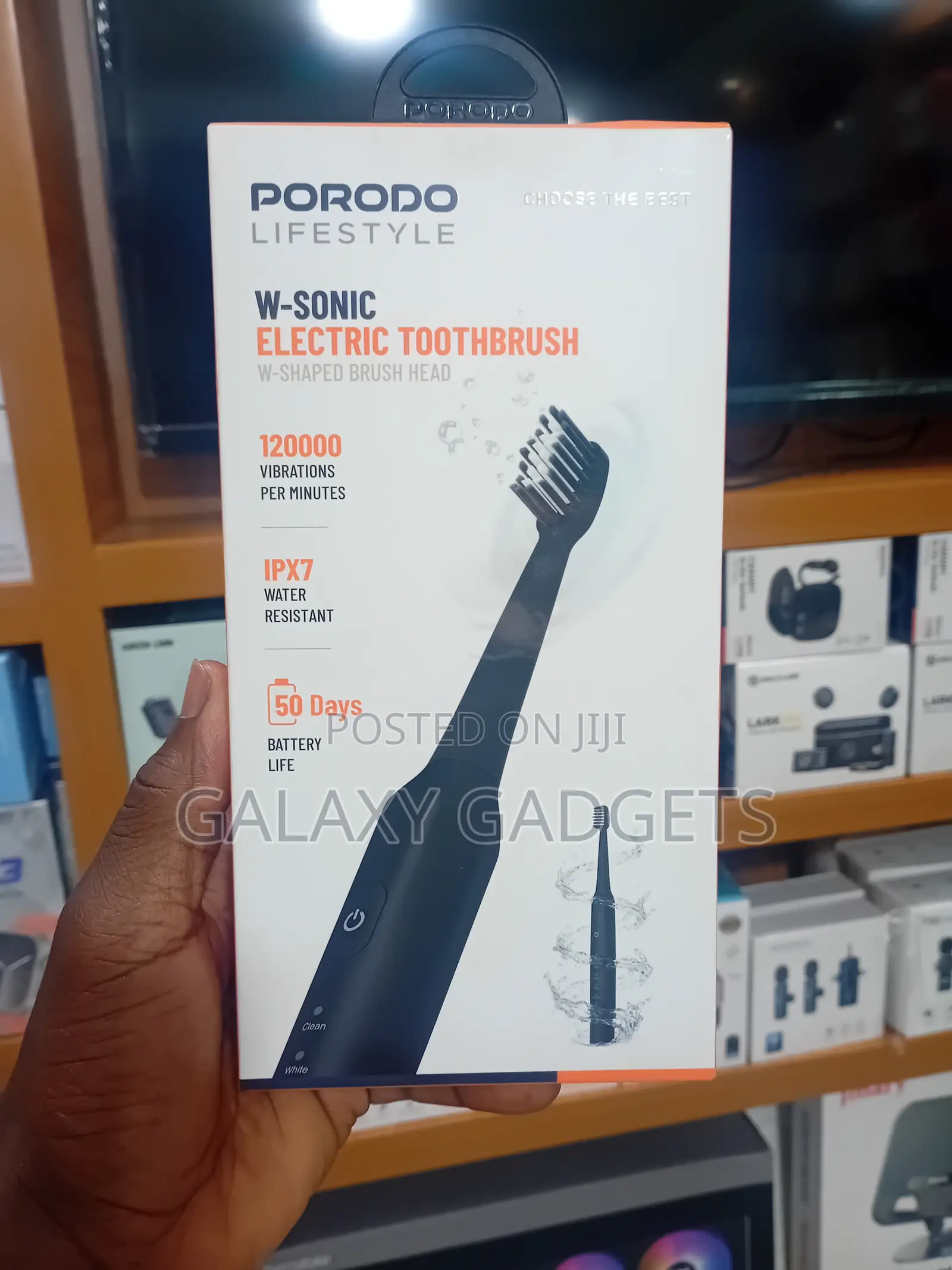 Porodo Lifestyle W-Sonic Electric Toothbrush - Black