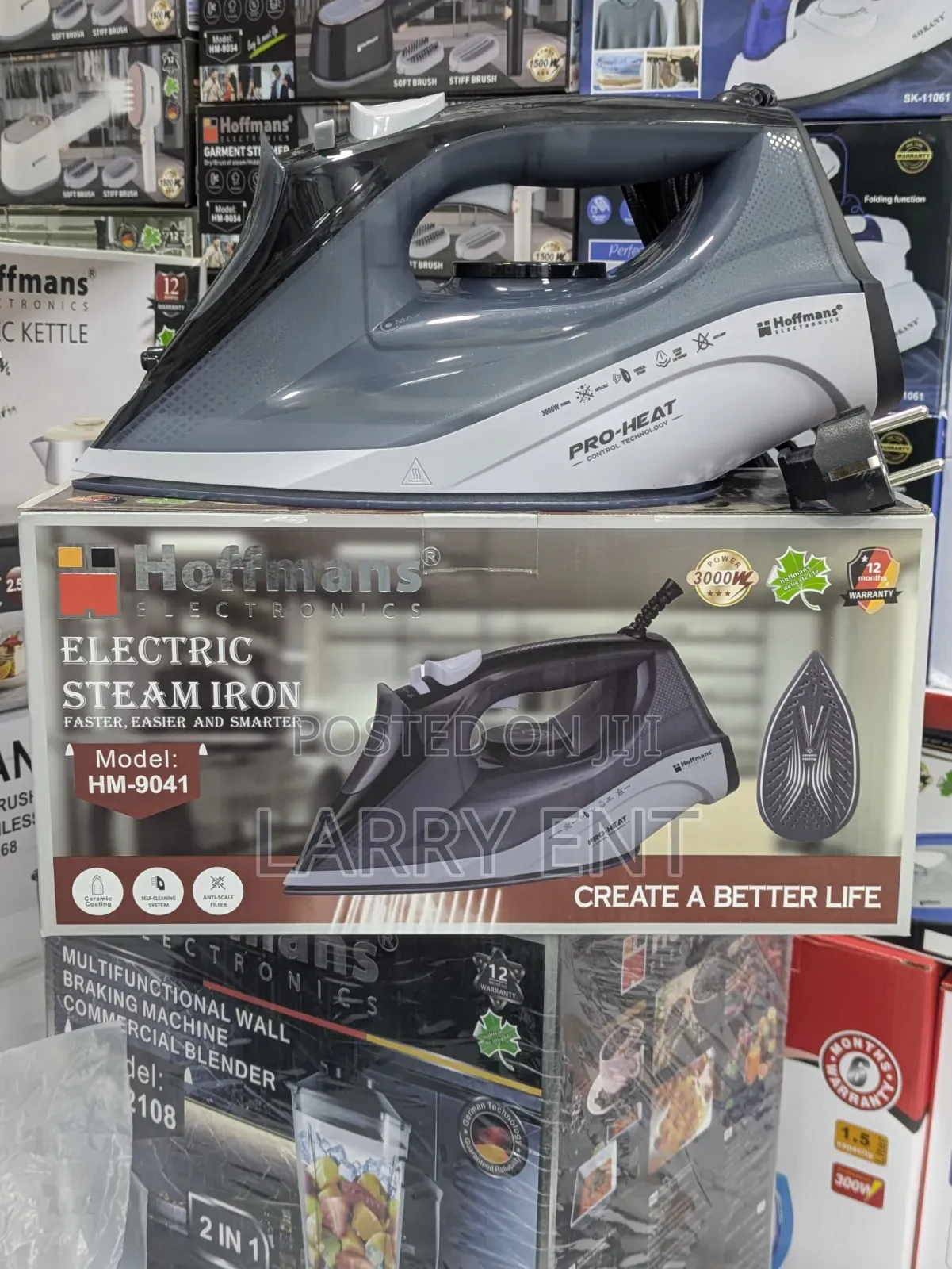 Hoffmans 3000w Steam Iron Ceramic Soleplate Fast Heating Professional