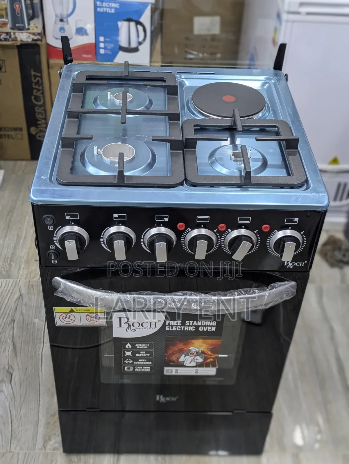 Roch 3 Gas Burner and 1 Electric Burner Cooker 55l Oven Cooker