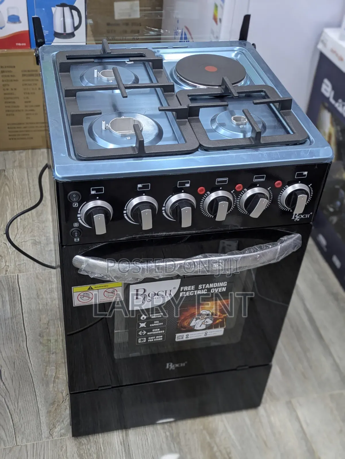 Roch 55l Oven Gas Cooker 3 Gas Burners 1 Electric Burner Cooker