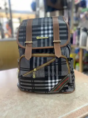 Brown Checked Back Bag