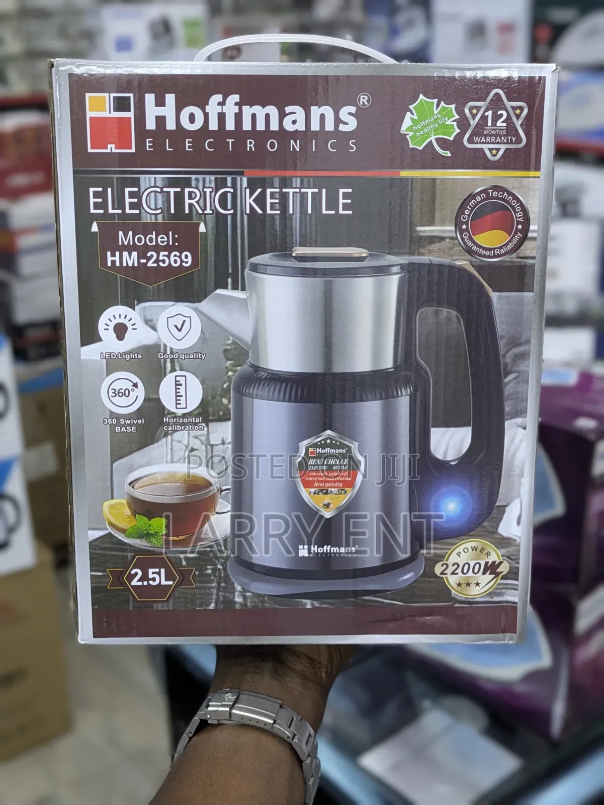 Hoffmans 2.5l Electric Kettle Fast Boiling Large Capacity