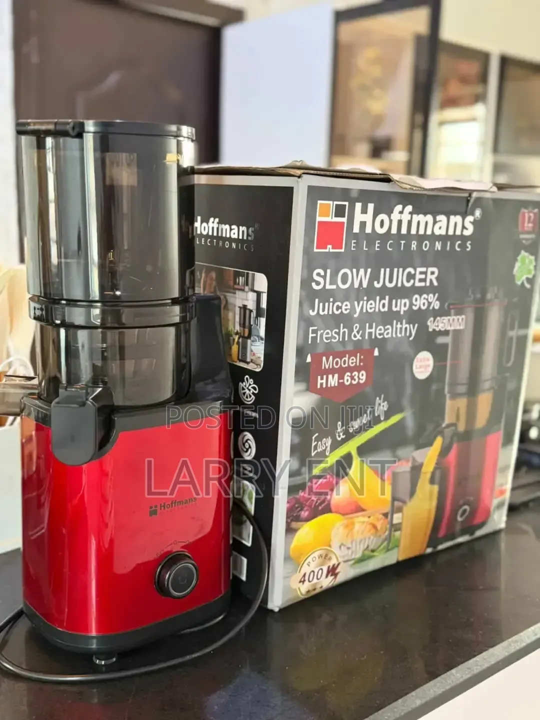 Hoffmans 400w Slow Juicer Cold Press Juicer Up to 96% Juice Extraction