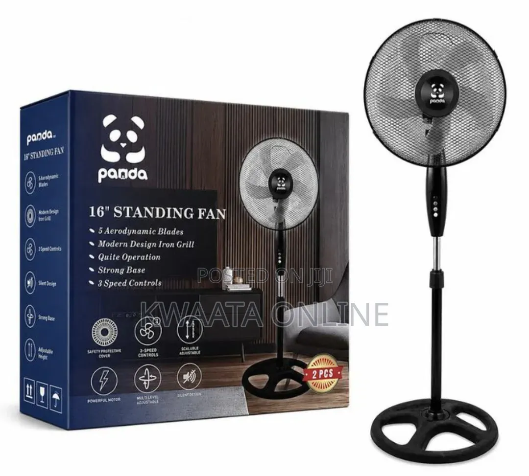 Panda 16 Inch Standing Fan-3 Speed Adjustable Fan( 2 Pieces in a Box)