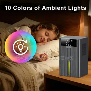 Compact Smart Dehumidifier | 2400ml Water Tank | 10-Color Night Light