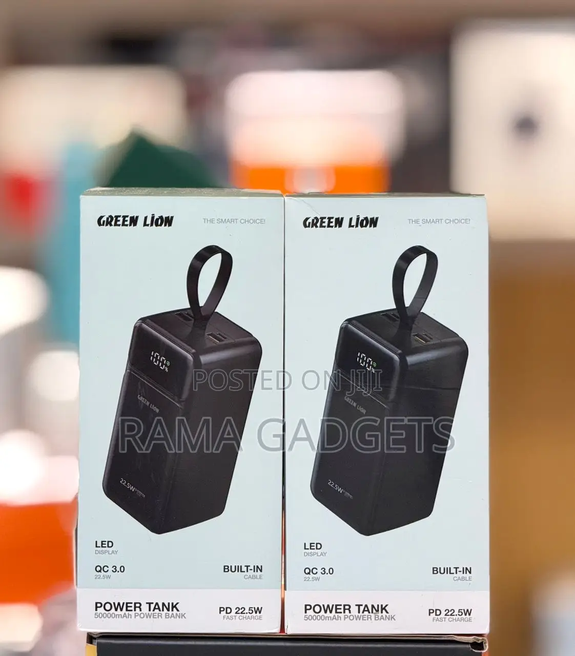 Green Lion Power Tank 50000mah Power Bank Featuring a Digital Led