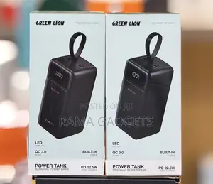 Green Lion Power Tank 50000mah Power Bank Featuring a Digital Led