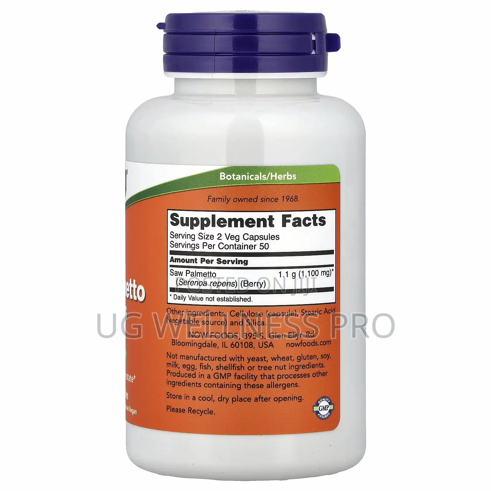 Now Foods Saw Palmetto Berries, 550 Mg, 100 Veg Capsules