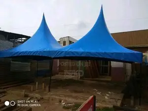 A Blue African Material Party Tent