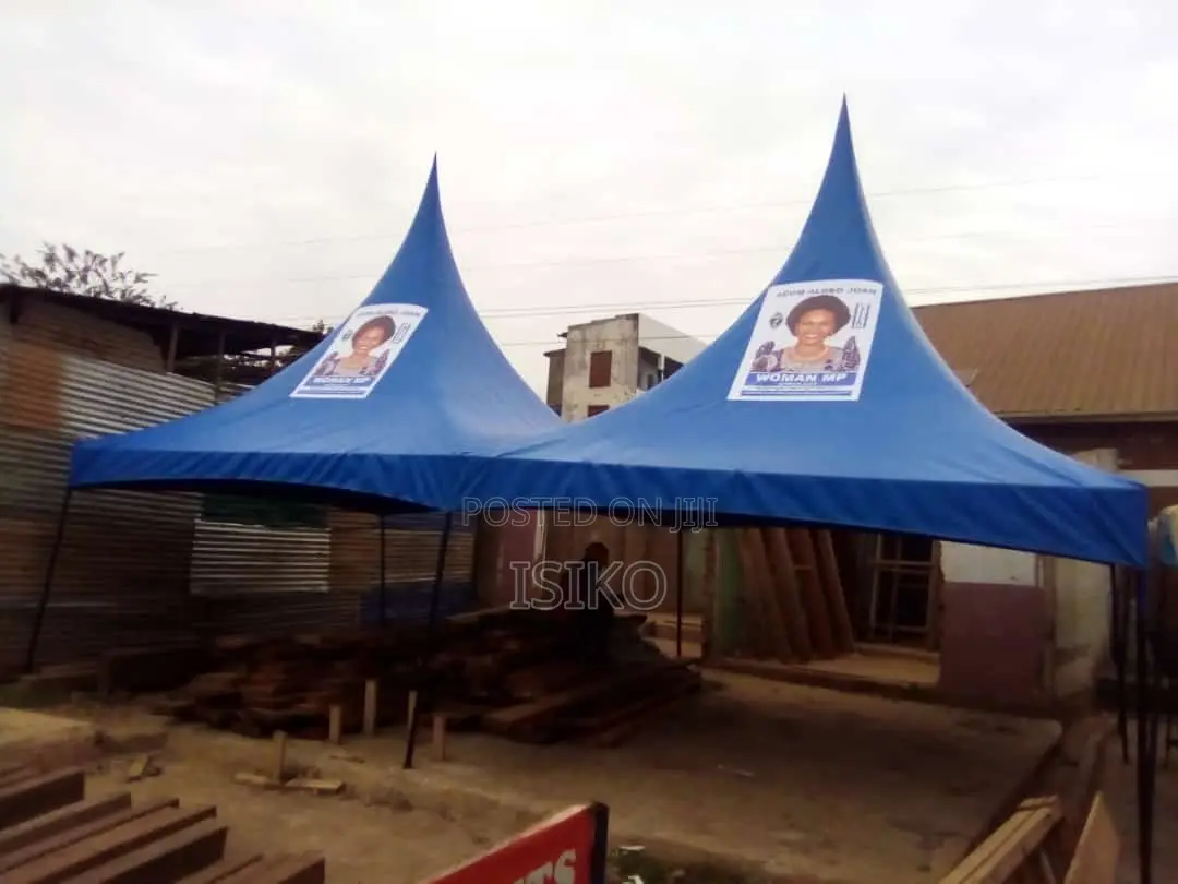A Blue Hard Materialed 100 Seater Tent