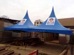 A Blue Hard Materialed 100 Seater Tent