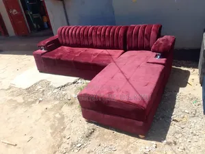 Maroon L Sofa Set on Market