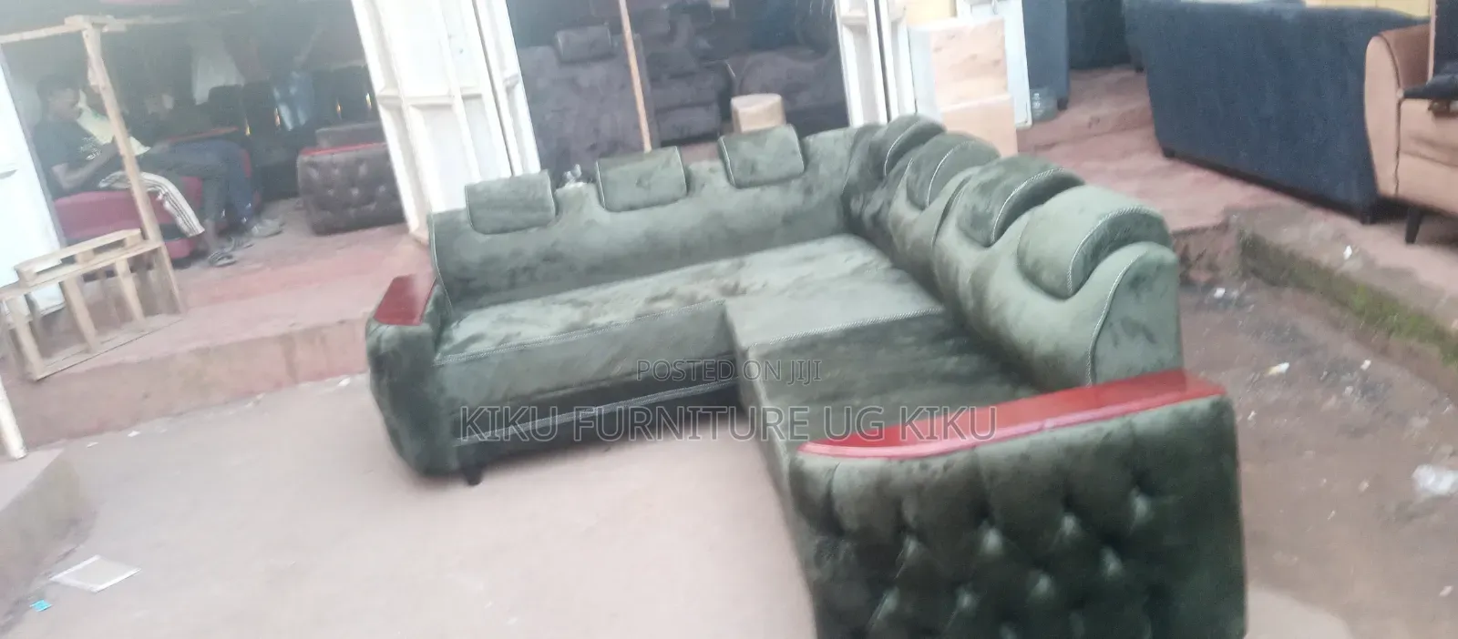 Green 6 Seater L Sofa Set on Market