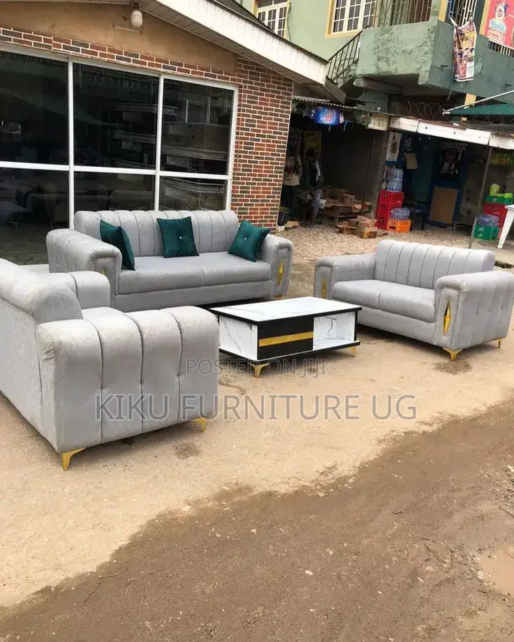 Gray Six Seater Sofa Set Available at Afodeble Price