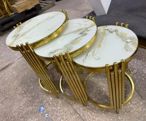 Three Set Metallic Center Table