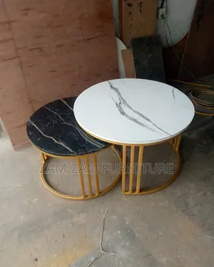Two Set White and Black Centre Table