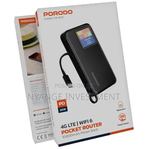 Porodo 4g Lte Wifi 6 Pocket Router. Router