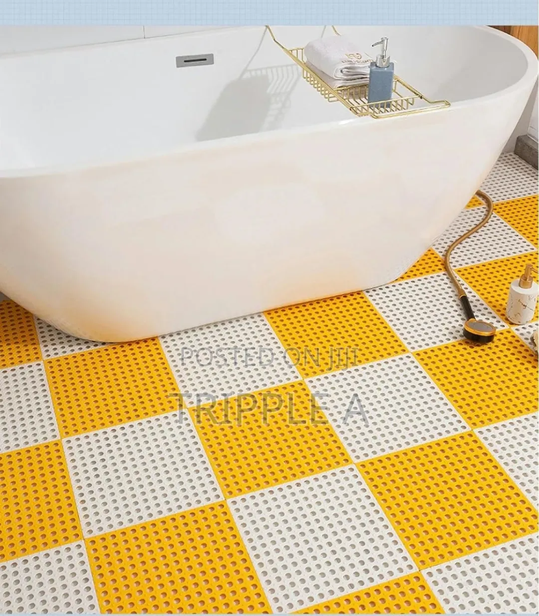 Generic 6pcs Anti-Slip Splicing PVC Bathroom Mats