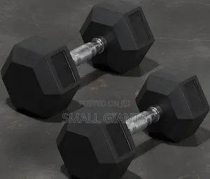 Pair of 30 Kg Rubber Coated Hex Dumbbell