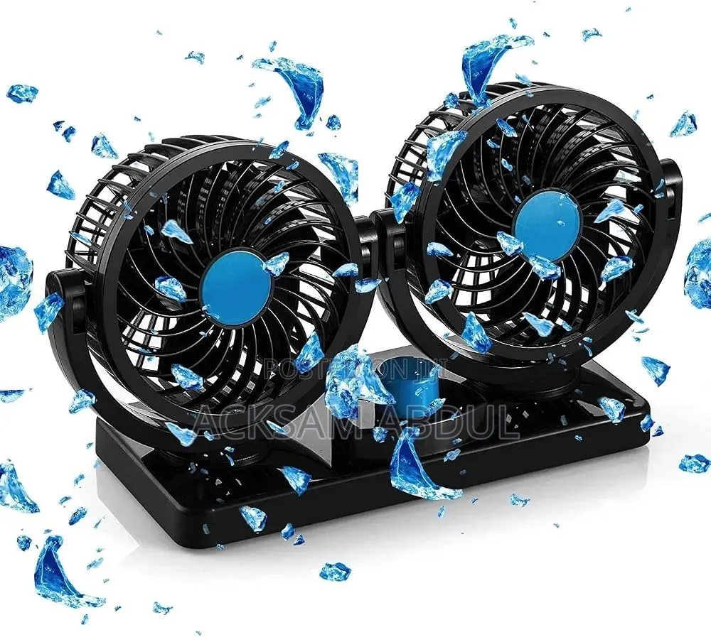 12v Dc Electric Dual-Head Car Fan Designed to Mount