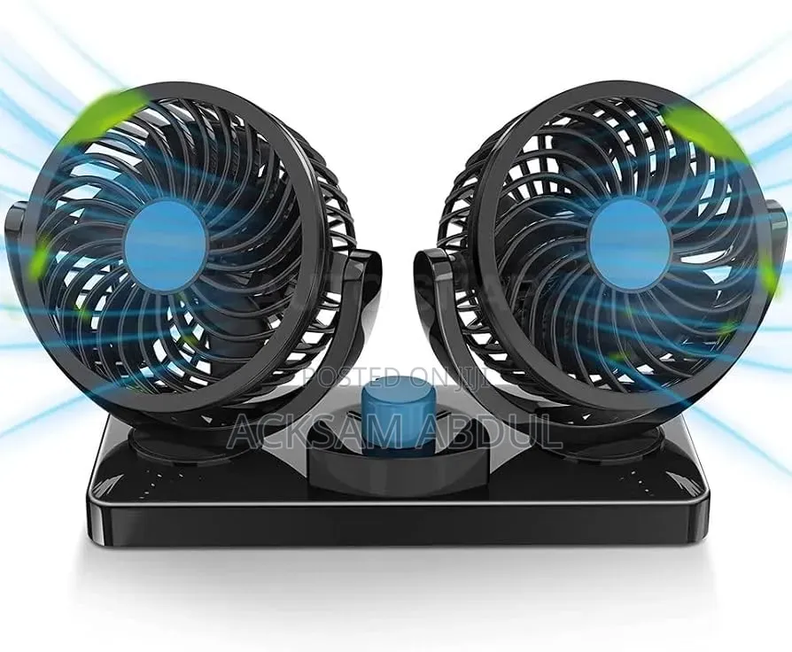 12v Dc Electric Dual-Head Car Fan Designed to Mount
