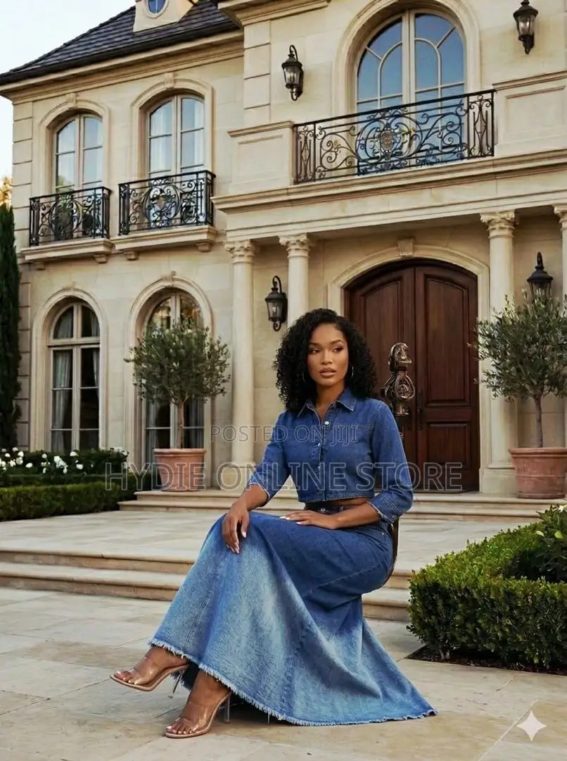 Ladies Long Jean-Skirt Two Piece