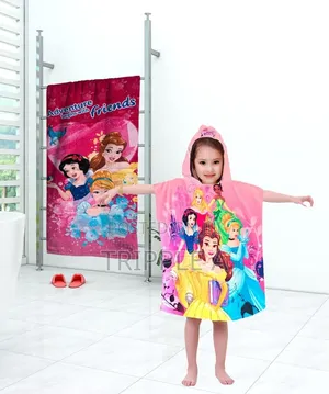 Kids Cartoon Snow White Hooded Beach Towel