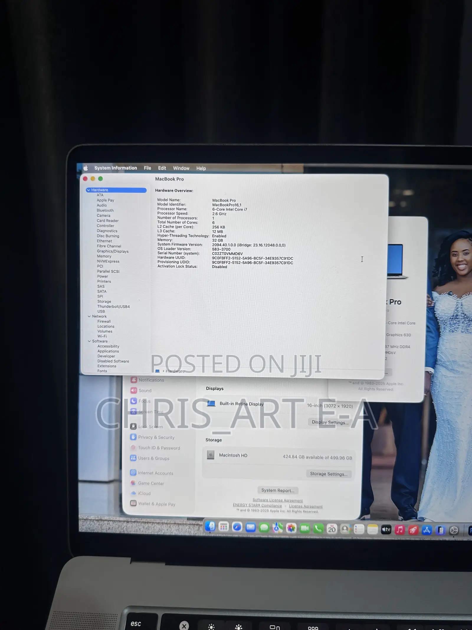 Laptop Apple MacBook Pro 2019 32GB Intel Core i7 SSD 512GB
